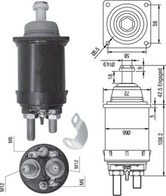 MAGNETI MARELLI solenoidinis jungiklis, starteris 940113050314